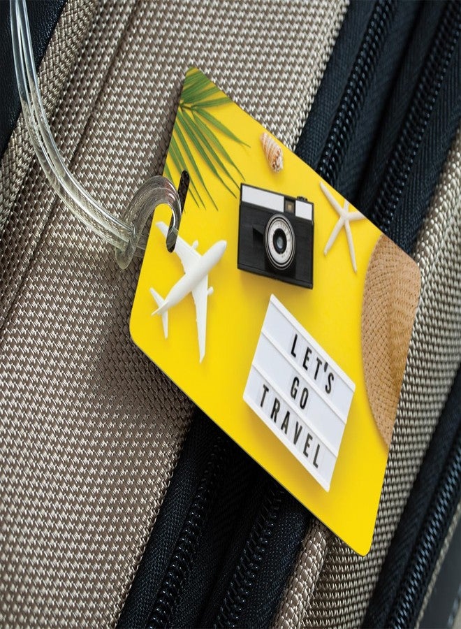 100yellow® Lets Go Travel (LT-01) Luggage Tags, Bag Tag Travel Id Labels Tag for Baggage Suitcases Bags with Silicon| Multicolor ( Pack of 2 ) - Image 3